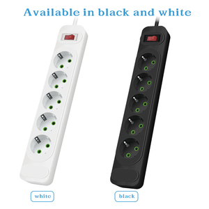 Enchufe inteligente con interruptor, enchufe de 4 orificios con cable, enchufe estándar europeo multifuncional para uso doméstico