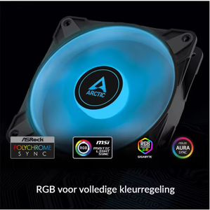 For ARCTIC P12 PWM Case Fan 120mm RGB LED <strong>Optimized</strong> Static Pressure 0-2000 RPM 12V 4 Pin for <strong>Computer</strong> Case Black - Product Image 6