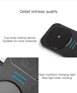 (Sem um copo) Durável Inteligente Esteiras de aquecimento termostático com controle de tempo Função de carregamento sem fio, 2 em 1 MUG WARMER