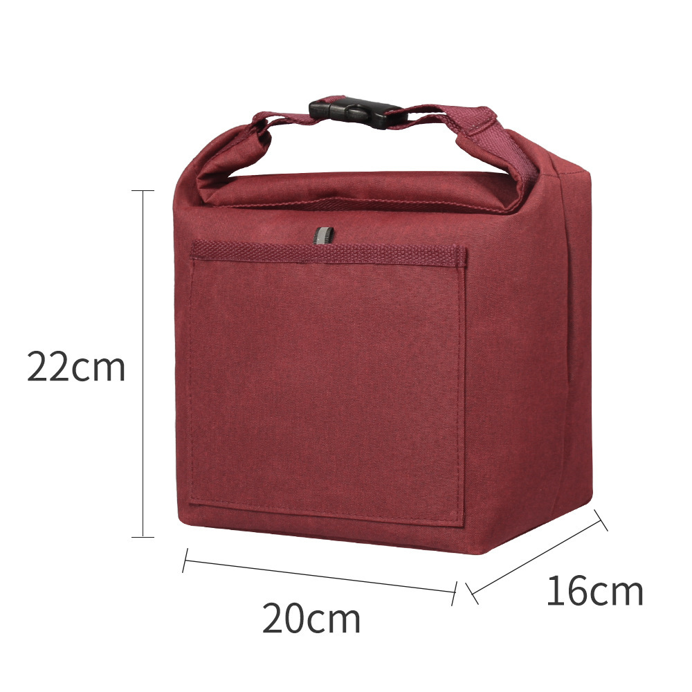 Sac à lunch portable pliable à boucle rouge vin