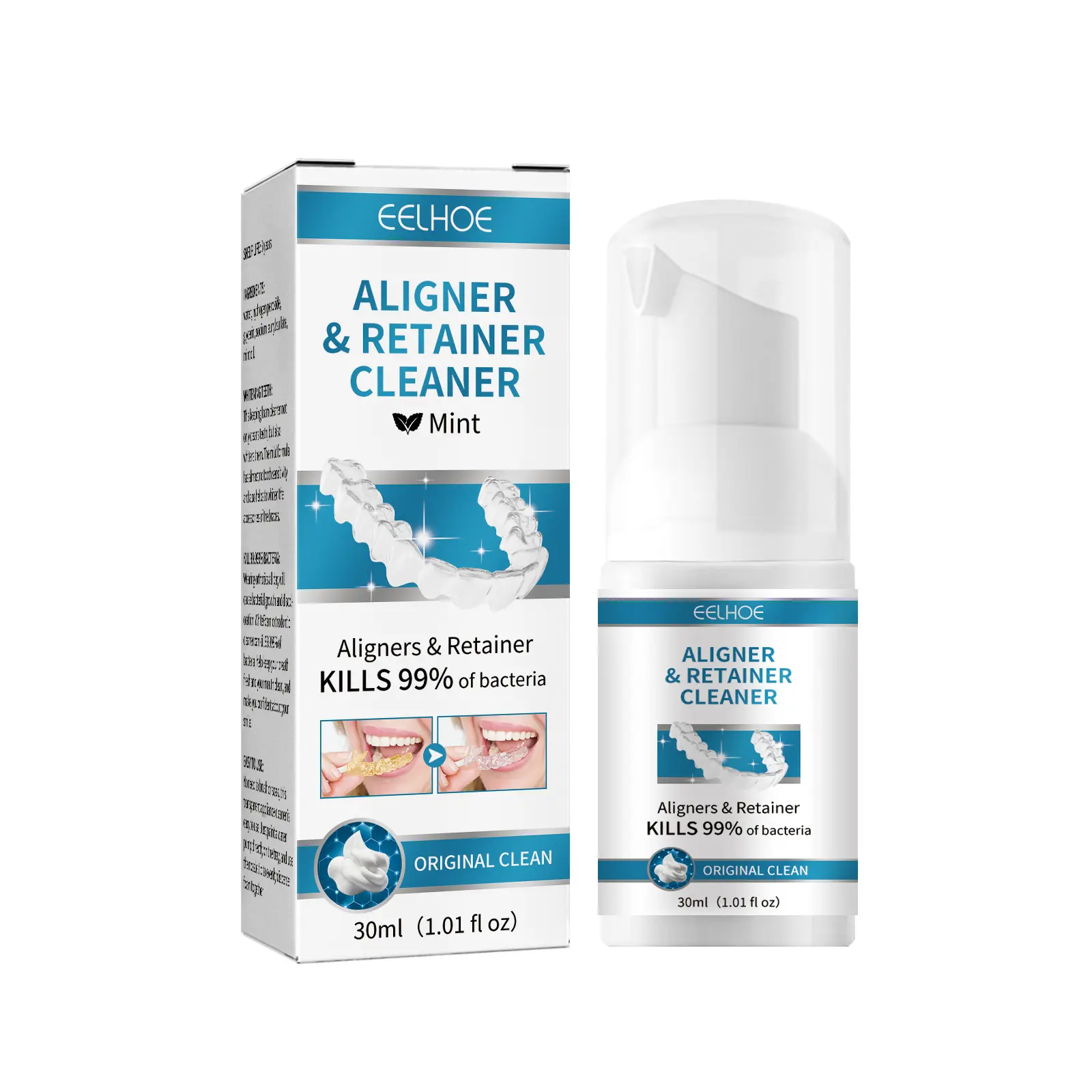 EELHOE Wholesale Denture Cleaner Removes Tartar Stains Oral Cleaning Care Fresh Breath White Dentures Cleaning Foam