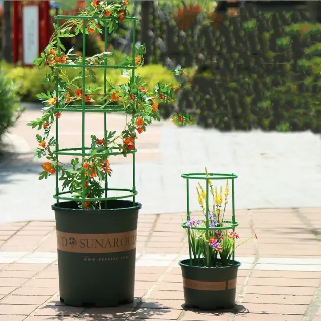 Plantas trepadoras Estacas de soporte de acero recubiertas Palos de jardín Planta de torre de estaca de tomate