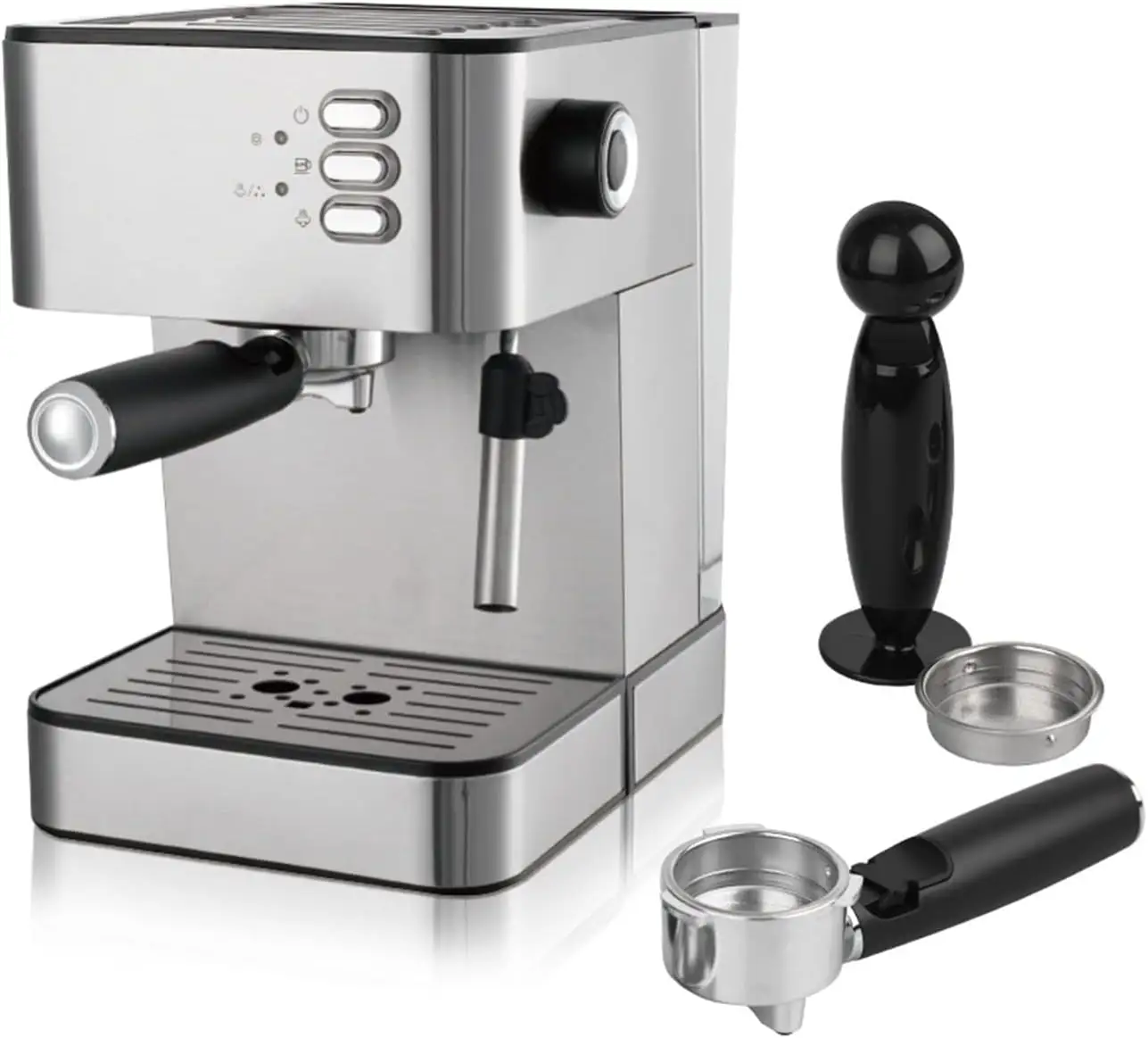 Espresso Coffee Machine with Milk Flother 15Bar or 20 Bar High Performance 1.6 L Removable Large Capacity Water Box