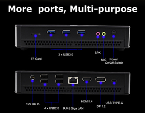 Eglobal 10th Gen Intel Core I7-10870H <strong>Desktop</strong> <strong>Computer</strong> 2*M.2 SSD 64GB D4 7USB Three Display Tiny PC Win10 Fan Gaming Mini PC - Product Image 2