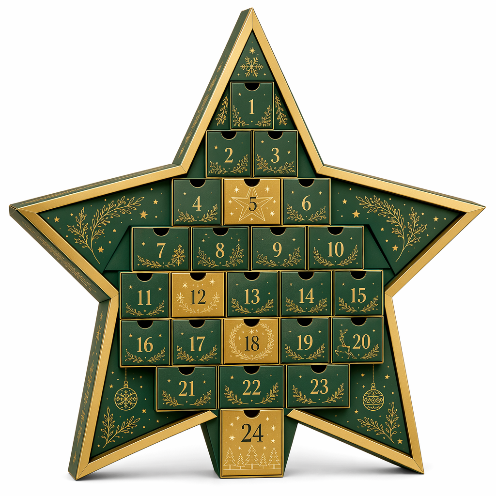 Calendario Stella Verde+Oro