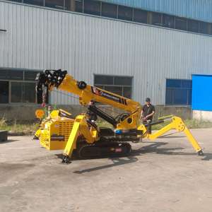 3ton Spider khớp nối Boom Lift <span class=keywords><strong>Crane</strong></span> điều khiển từ xa đầy đủ-slewing Boom loại nhỏ Cần Cẩu Bánh Xích - Product Image 1