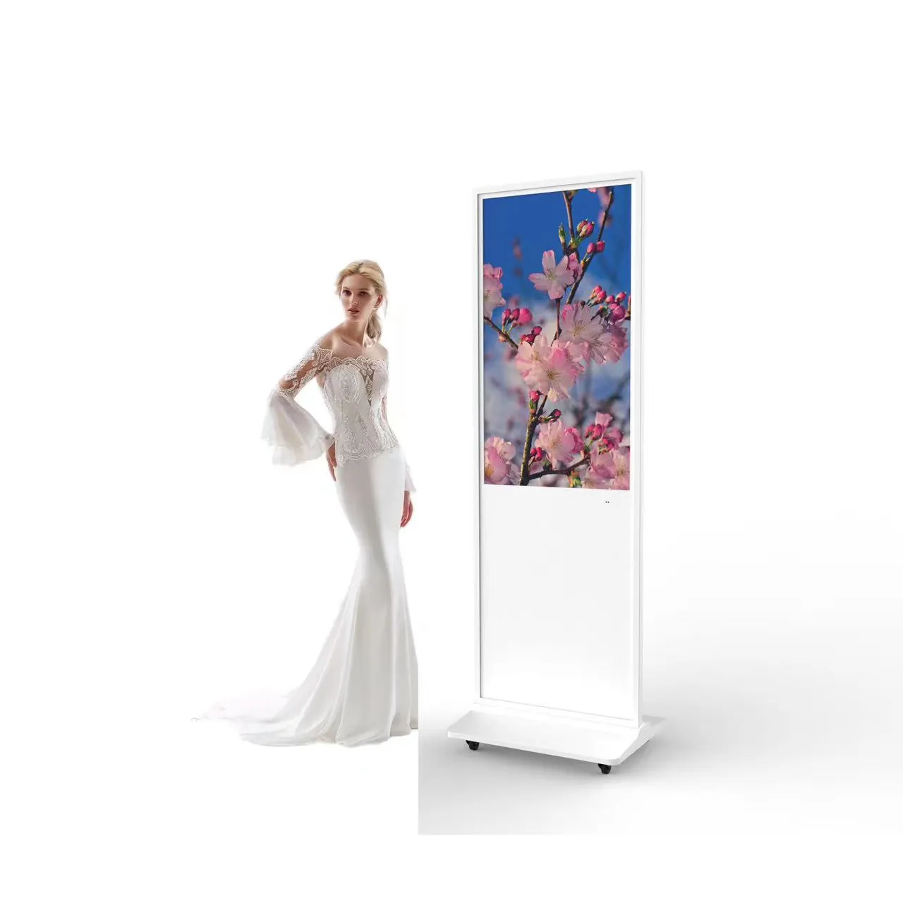 Best-seller Kiosque intelligent Affichage publicitaire vertical LCD Panneau interactif Signalisation numérique Totem Écran tactile debout au sol