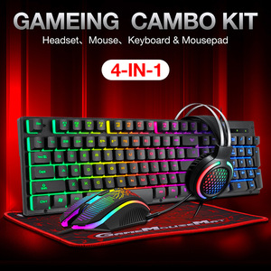 ゲーマーゲーミングキーボードマウスとヘッドセットのコンボセットホットセール4In1キーボードマウスヘッドフォンコンボゲーマーセット - Product Image 4