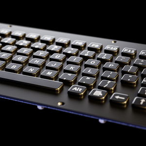 103 Keys Front Panel Mount Industrial Metal Keyboard <strong>with</strong> Numeric Keypad in Black For Maritime Ship Control Rooms - Product Image 4