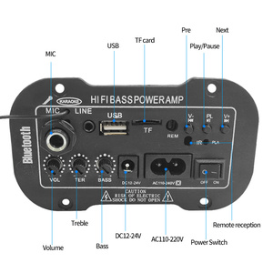 Placa amplificadora de audio profesional de 4-5 pulgadas al por mayor con entrada de micrófono, tarjeta subwoofer de bajo ruido, mezcladores receptores integrados - Product Image 2