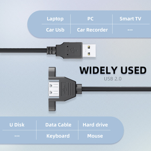 USB2.0 A ชายกับหญิงที่มีสกรูน็อตล็อค USB 2.0แผงเมาสายต่อ - Product Image 2