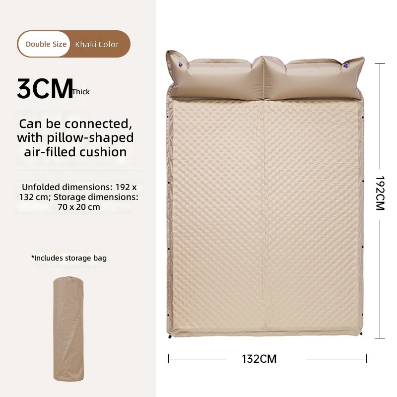 khaki-3cm automatic inflatable mattress-double size