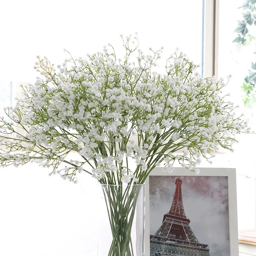 M426 Grosir Perlengkapan Pernikahan Dekorasi Bunga Gypsophila Bunga Sutra Bayi Bunga Buatan Bunga Putih Pernikahan