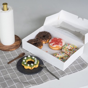 Biodegradable Thickened High Quality Pastry Packaging Donut Cake Cupcake Kraft <strong>Rectangle</strong> Paper <strong>Box</strong> with <strong>Display</strong> <strong>Window</strong> - Product Image 3