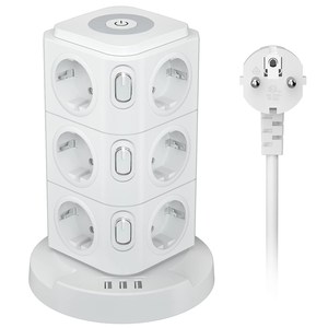 <strong>12</strong> AC Outlets Electronic Extension Power Plug <strong>Socket</strong> with Overland Protection with USB Night Light Power Strip - Product Image 3