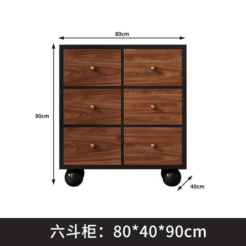 Black walnut 804090 six-drawer chest