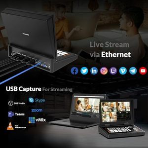 Cho thiết bị phát trực tiếp AVMATRIX H4Plus màn hình 10.1 inch FHD, thiết bị trộn video đa camera Shark, bộ chuyển đổi 4 kênh Radio <span class=keywords><strong>TV</strong></span> - Product Image 5