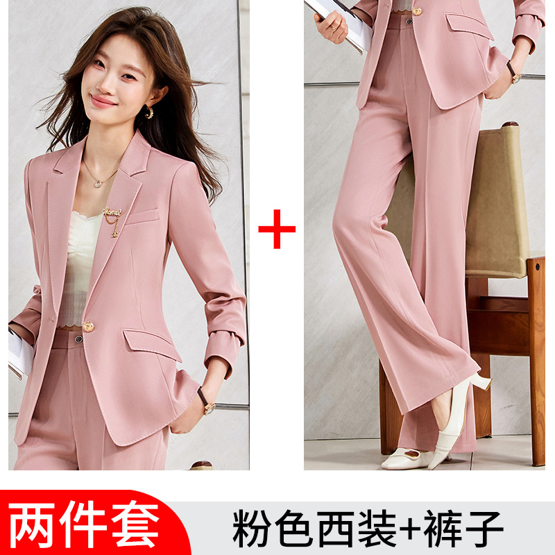 Pink suit with flared pants