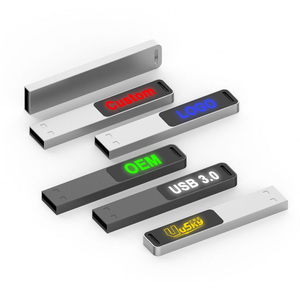 Nuovo arrivo illuminano chiavetta USB 2.0 3.0 personalizzazione logo luminoso capacità Memory chiavetta USB 128GB metallo LED Pendrive - Product Image 6