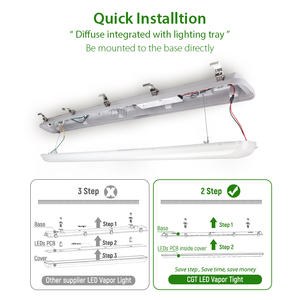 在庫100-347Vac 40W/50W/60W 3パワーおよび3500K/4000K/5000K 3-CCT選択可能IP65 <span class=keywords><strong>4FT</strong></span> <span class=keywords><strong>LED</strong></span>蒸気ライト倉庫用