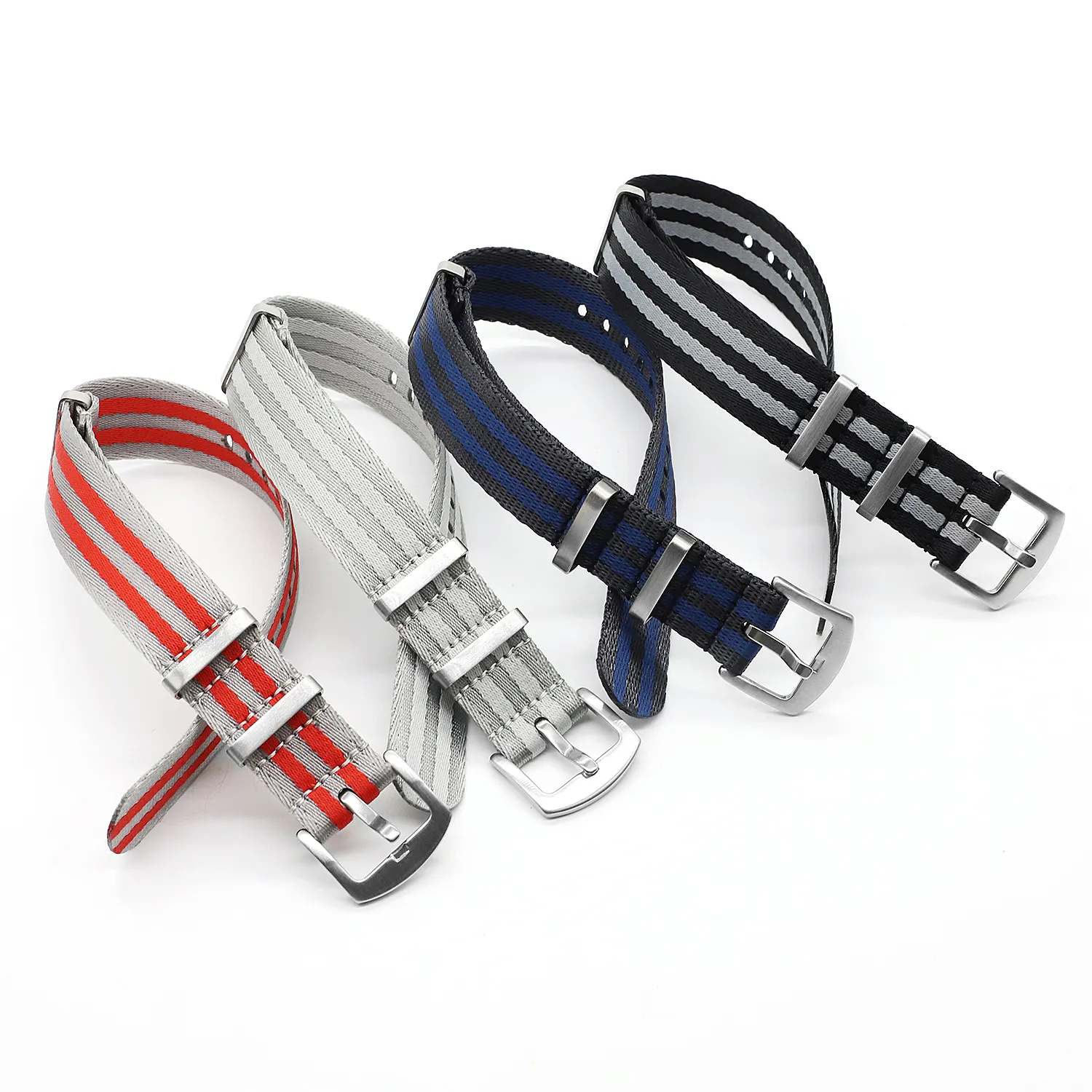 High Quality Nylon One Piece Watch Strap 20mm 22mm Seatbelt Sport Waterproof Weave Stripe Bracelet Band Watch Accessories