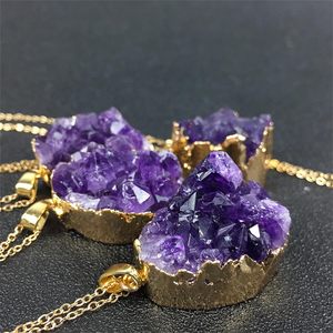 天然紫水晶吊坠镀金石英石链佛教精神提升 - Product Image 6