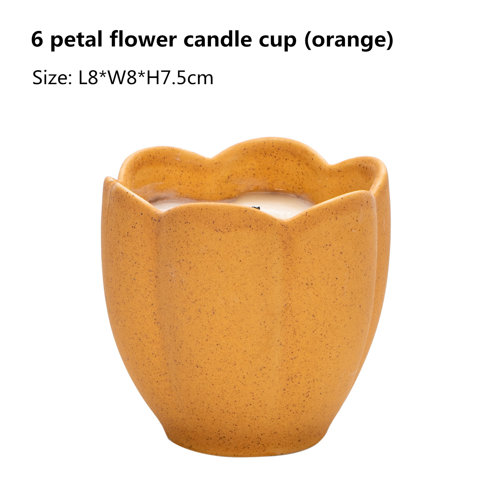 6 petal flower -orange