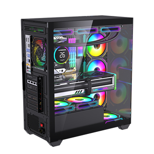 LovingcoolカスタムOEMゲーミングPCケースサポートM-ATX MB2.5 SSD 3.5HDDパノラマビジョンガラスPCキャビネットATXコンピューターゲーマーケース - Product Image 1