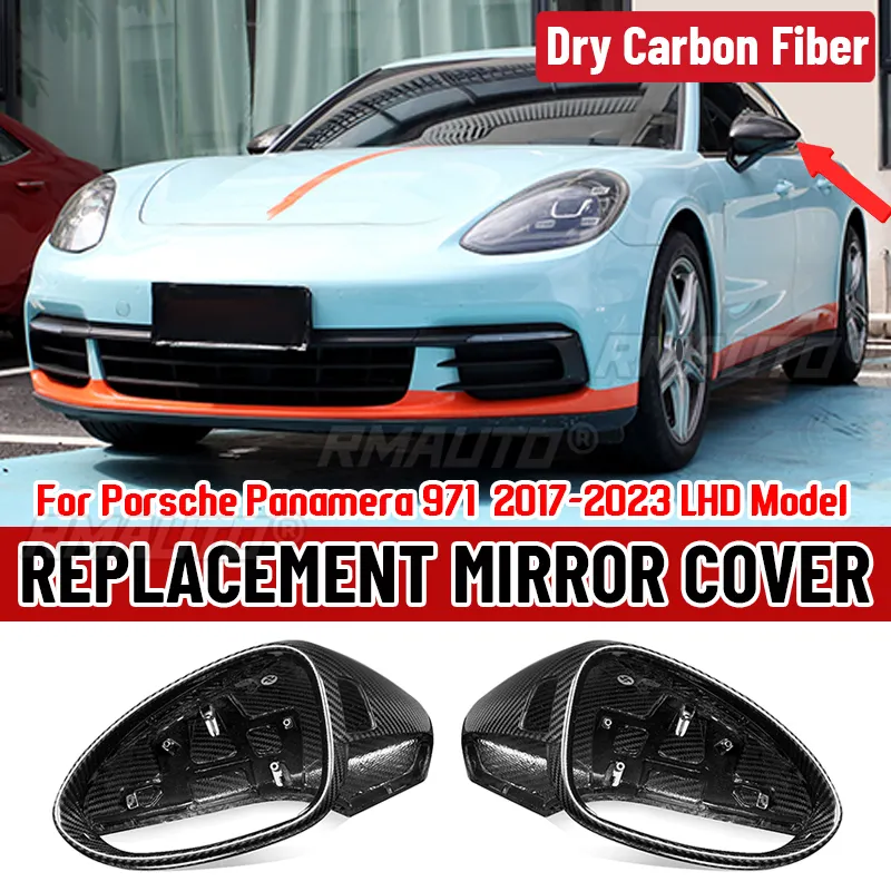 Чехол для автомобильного бокового зеркала из углеродного волокна, Сменные крышки для зеркала заднего вида, 971 2017-2023, LHD