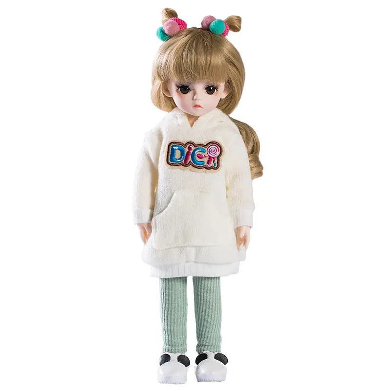 30CM फैशन बीजद गुड़िया 18 जोड़ों सौंदर्य श्रृंगार DIY बीजद गुड़िया कपड़े सूट के लिए सबसे अच्छा उपहार के साथ लड़की हस्तनिर्मित सौंदर्य खिलौने