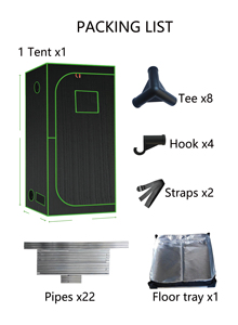Grow Tent 24&quot;x24&quot;x55&quot; <strong>Observation</strong> <strong>Window</strong> and Floor Tray - Product Image 6