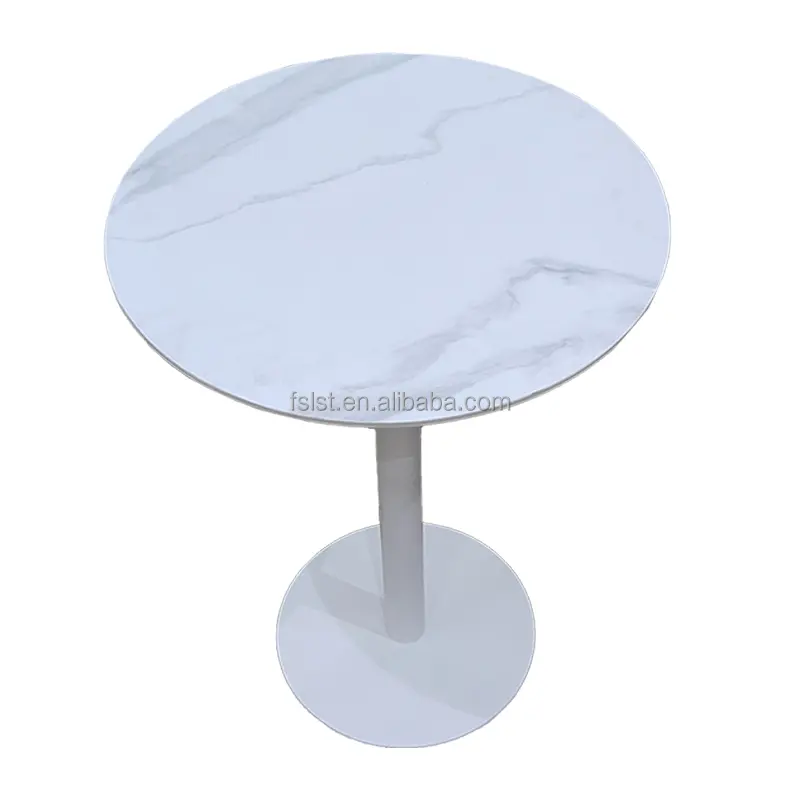 Tavolino da caffè di moda moderna tavolo rotondo in marmo personalizzato con base in lega AL