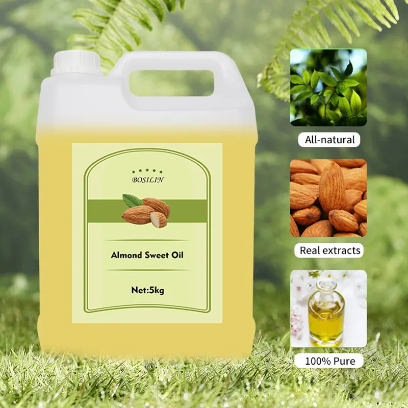 Badem tatlı yağ Private Label organik saf doğal tatlı badem yağı OEM kaynağı taşıyıcı yağ vücut masajı ve cilt beyazlatma için