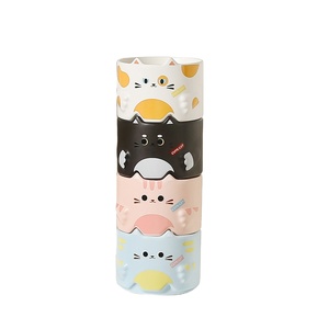 Promotional Gift Stackable Ceramic Cute Cat Design Water <strong>Cup</strong>