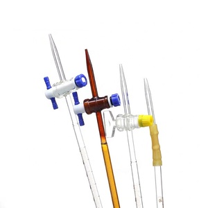 HAIJU LAB-buretas alcalinas de vidrio transparente/ámbar, ácido A, con llave de paso recta de PTFE, 10ml, 25ml, 50ml, 100ml