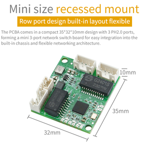 Dahili Ethernet iletişim iletimi ile Mini 3-port 100M ağ anahtar modülü PH2.0 soket ağ bağlantı noktası PCB kartı - Product Image 5