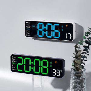Yaratıcı hava istasyonu çok fonksiyonlu LED dijital Alarm saat uzaktan kumanda zamanlama duvar saatleri oturma odası için - Product Image 2