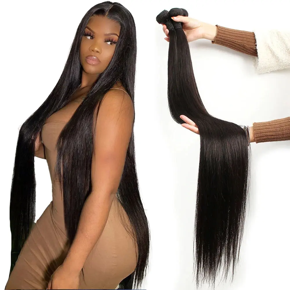 Extensions de cheveux brésiliens naturels — ali queen, cheveux vierges non traités, en vrac, mèches naturelles, lisses, vente en gros