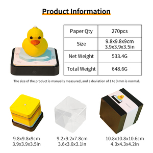 Bloc de notas 3D de pato amarillo lindo, juguetes para niños adultos, con forma de pieza de papel Animal, modelo 3D, calendario, Bloc de notas con luz - Product Image 6