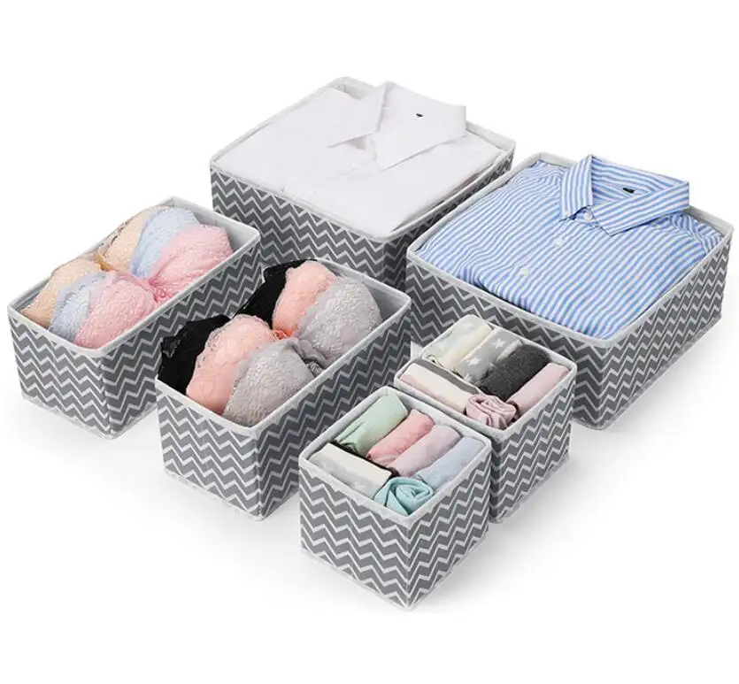 40080432 Closet Drawer Organizer for Clothing, Foldable Cloth Drawer Dividers Storage Bins for Underwear,Socks,Bra,Towels,Ties