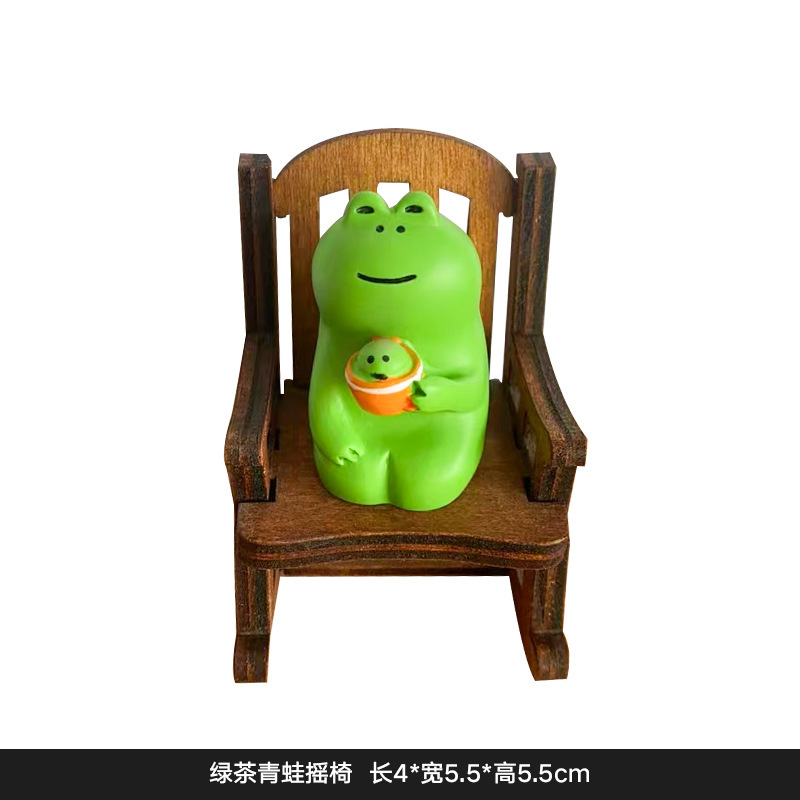 DY2201-8 Plum Wine Frog Rocking Chair Desktop Ornament