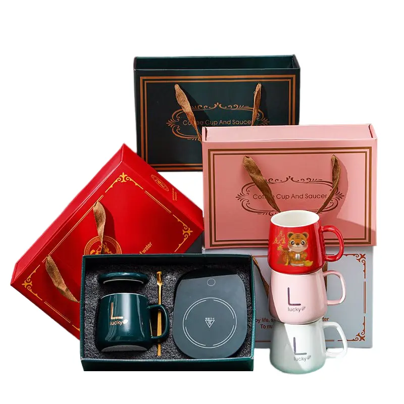 Conjunto de tazas de té con caja, Set de regalo de negocios de lujo, regalo de promoción, oficina corporativa, 2022