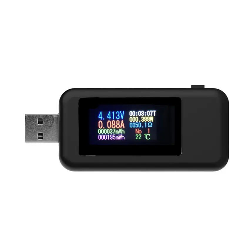 Black QC 2.0 3.0 USB Charger Voltage Power Capacity Tester Voltmeter 10 in1 Multiparameter USB USB Tester für Phone Power BanK