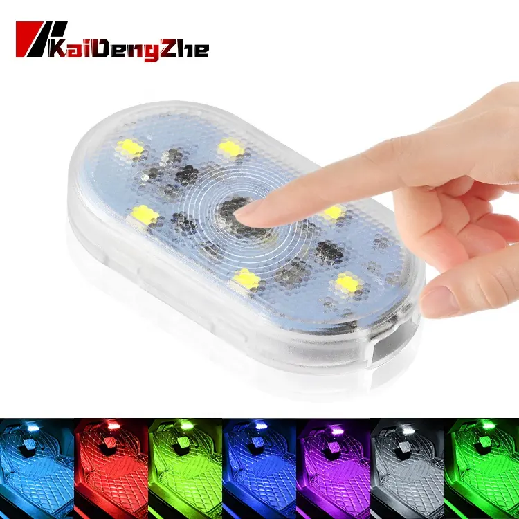 Mini 6Led Bright Lamp Beads Sensor installazione Non distruttiva carica Touch Control Atmosphere led Wireless Car Interior Light