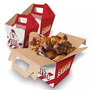 Toptan özel tek kullanımlık Fast Food ambalaj kağıt paket kutusu Kraft kağıt kızarmış tavuk kutusu - Product Image 4