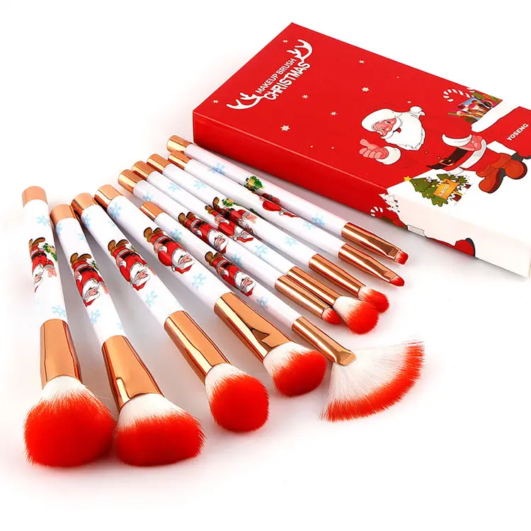 Neues Weihnachts geschenk 10 Stück Make-up Pinsel Set Weihnachten Make-up Pinsel und Werkzeuge