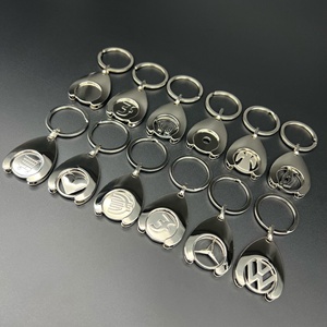 Custom Logo Metal <strong>Key</strong> Supermarket Shopping Cart Chips Token Keyring Canada Uk Trolley Coin Keychain for Shopping Carts - Product Image 2