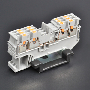 2 Input 2 Output Din Rail <strong>Terminal</strong> <strong>Block</strong> 4-Contacts <strong>Double</strong>-level <strong>Spring</strong> Cage <strong>Terminal</strong> <strong>Blocks</strong> - Product Image 1