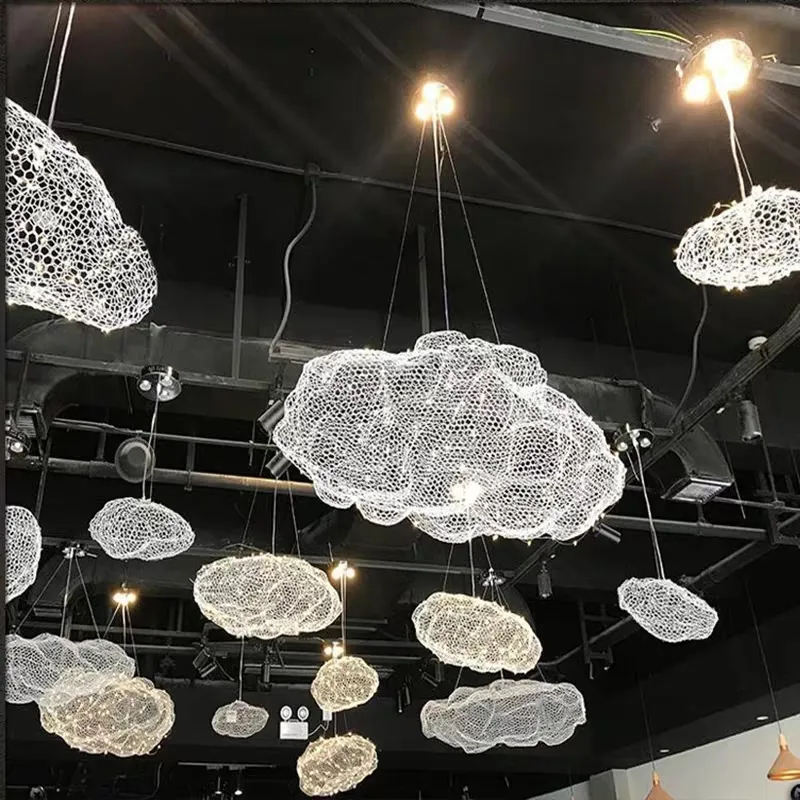 Creative Wire Mesh Drijvende Wolken Hanglamp Verlichting Licht Voor Hotel