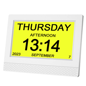 <strong>7</strong>&quot; Digital Calendar <strong>Day</strong> Week Clock Large Display Desktop Simple Alarm Clock Voice Talking Function for Dementia Elderly - Product Image 3